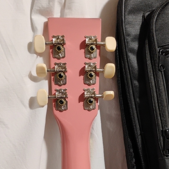 SALE! Johnson JG 100 Pink Acoustic Guitar W Case - Picture 9 of 12